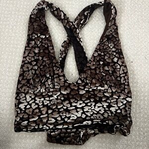 Urban outfitters leopard halter top
